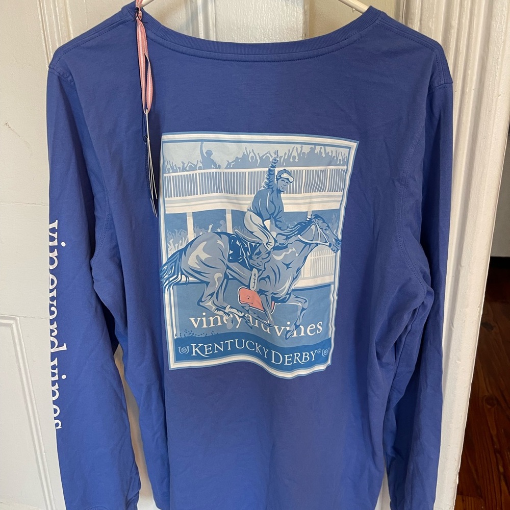 Vineyard Vines Men’s XL long sleeve Kentucky Derby pocket t New with tags.